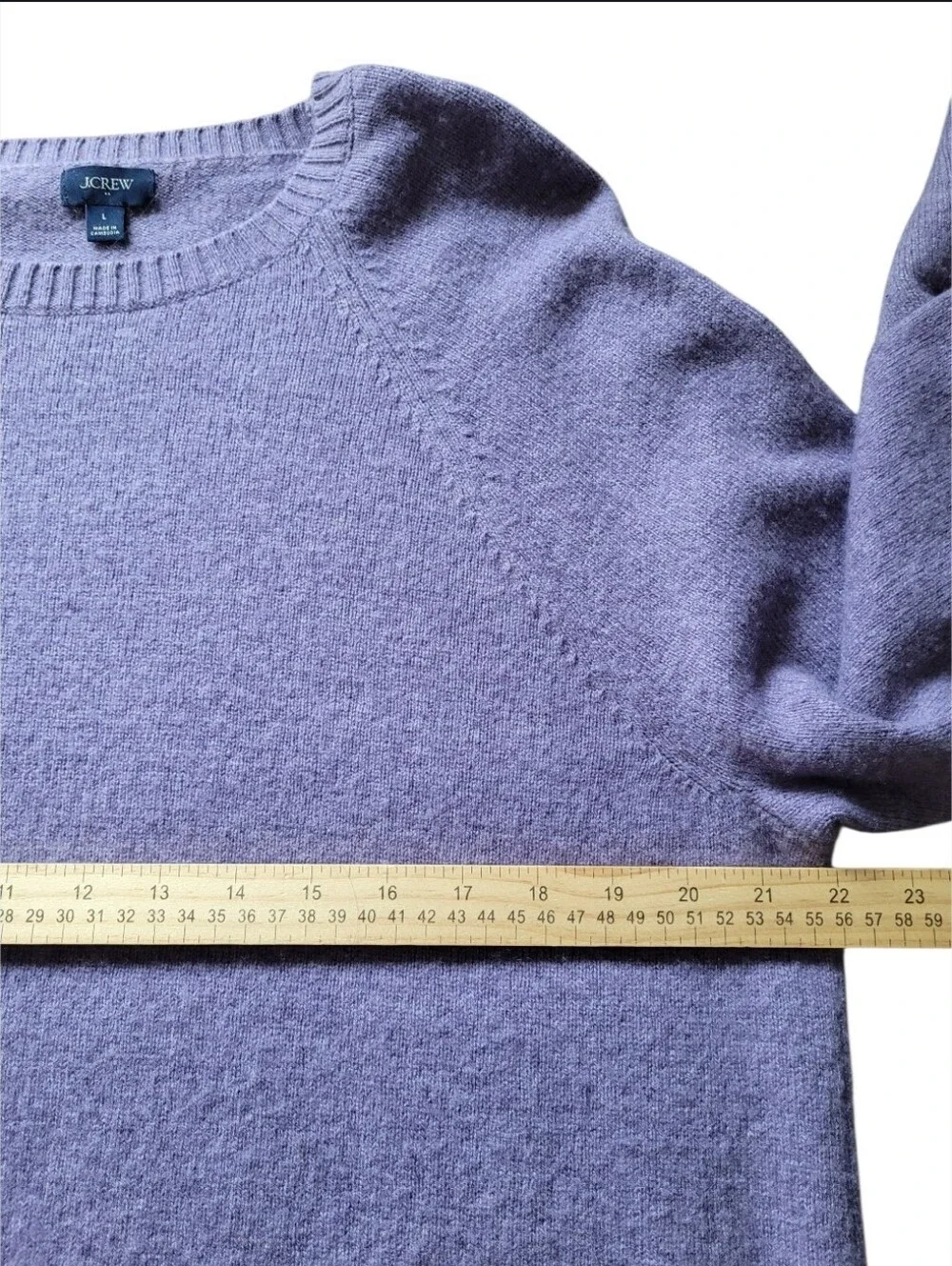 J.Crew Mens Sweater Pullover Purple Lilac Lambs Wool Blend Size L Large